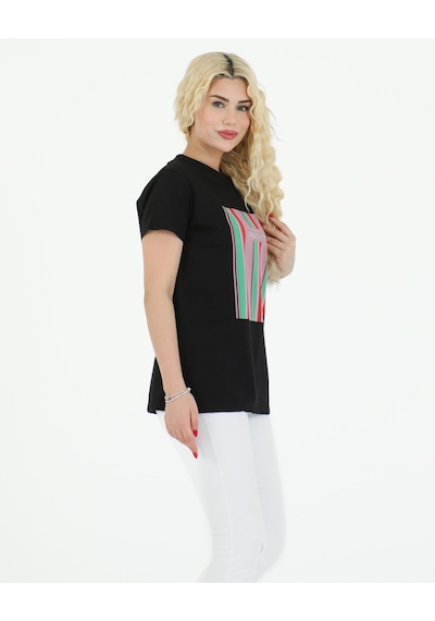Sortie Collection Creativity Baskılı Tshirt Siyah