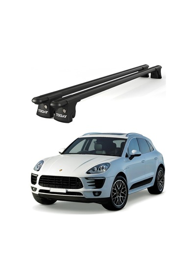 Trio-ıı Porsche Macan 2014 Ve Sonrası Uyumlu Siyah Kilitli Ara Atkı Port Bagaj Tavan Barı