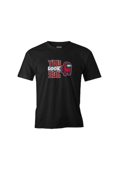 Among Us You Look Sus Siyah Erkek Tshirt