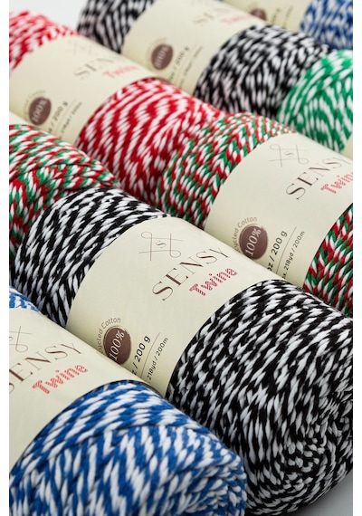 Premium 200 Metre 200 G Kırmızı Beyaz Paket Ip Hediye Paketleme Ipi Marteniçka Ipi Twine Baker