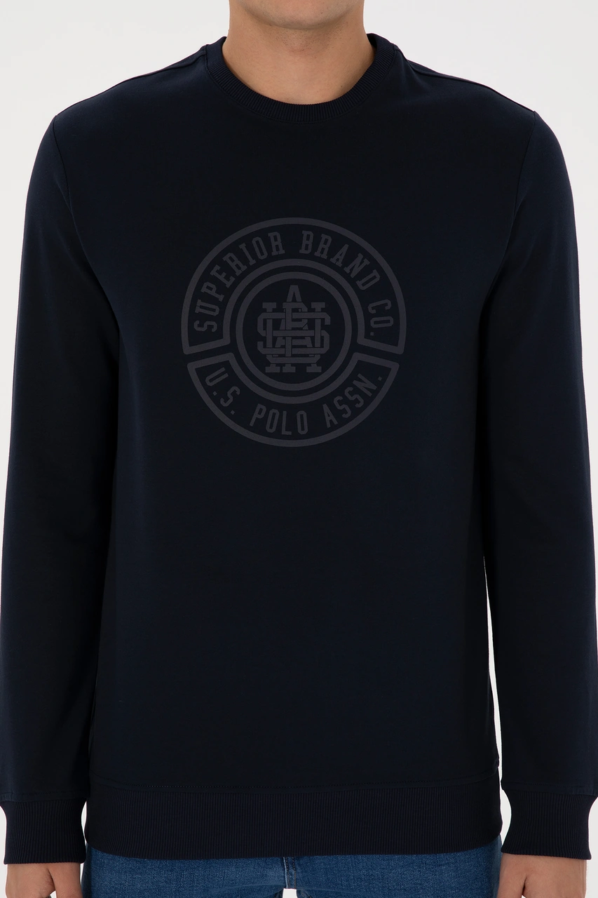 U.S. Polo Assn. Erkek Regular Fit Bisiklet Yaka Lacivert İnce Sweatshirt 50324788-VR033