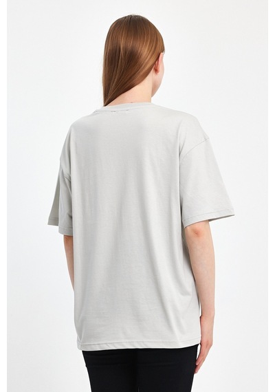 Odda 0008 Kadın Oversize Tişört Gri