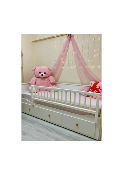 Divan 150x50 Beyaz Bariyer - Hemnes Divan Uyumlu Geçmeli Yatak Bariyeri, Trabzan, Korkuluk Beyaz - 736217559