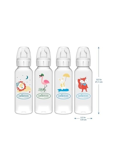8 Oz/250 Ml Pp Dar Ağız + Sippy Biberon Bardak, Flamingo, Tekli Paket Açık Kahverengi