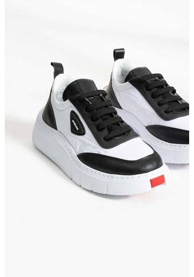 Bestello Bağcıklı Eva Taban Sneaker 331-klytıe-01 Kadın Ayakkabı Sıyah-beyaz