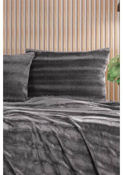 Zebracasa Cozy Tek Kişilik Antrasit Battaniye Takımı Antrasit