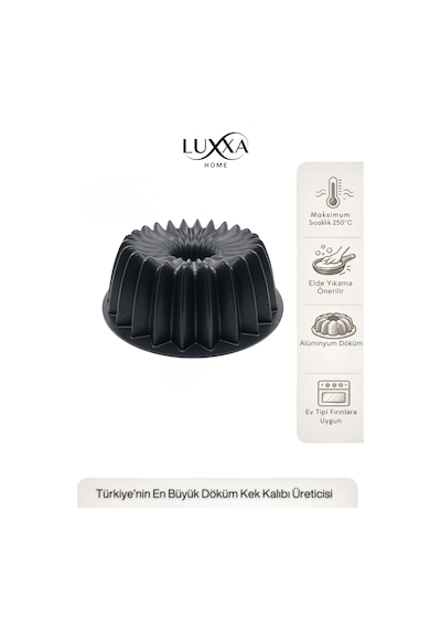 Arden Döküm Kek Kalıbı 26cm Siyah Siyah