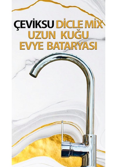 Dicle Mix Uzun Kuğu Model Evye Bataryası Krom