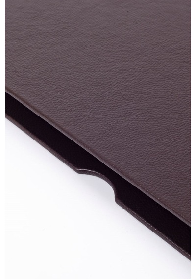 Turgut Office Deri Kapaklı Masa Sümeni Kahve Gold Detaylı 50 x 35 CM