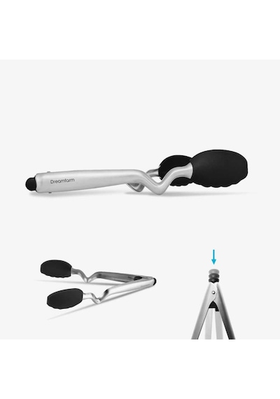 Dreamfarm Clongs 23cm Çelik Maşa, Siyah Diğer