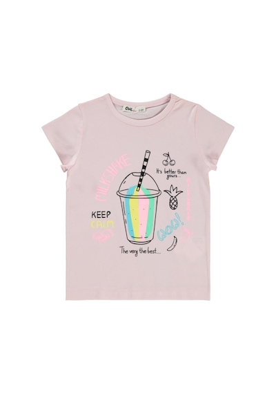Civil Girls Milkshake Baskılı 2-5 Yaş Tişört Pembe