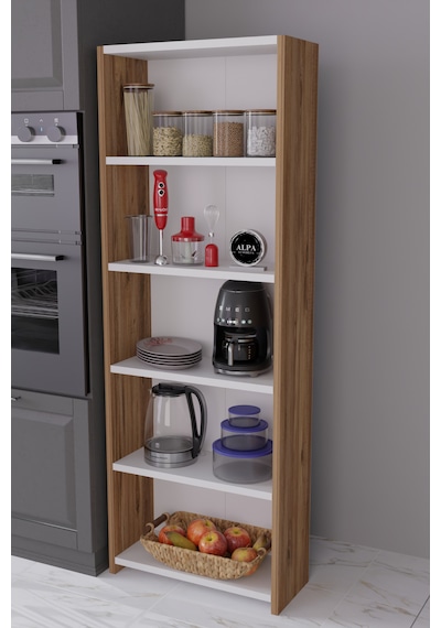 5 Raflı Mutfak Rafı 150 Cm Kiler Rafı, Kahve Köşesi Organizer Ve Çok Amaçlı Raf,mutfak Dolabı Atlantik Çam - Beyaz 5 Raflı Mutfak Rafı 150 Cm Kiler Rafı, Kahve Köşesi Organizer Ve Çok Amaçlı Raf,mutfak Dolabı Atlantik Çam - Beyaz