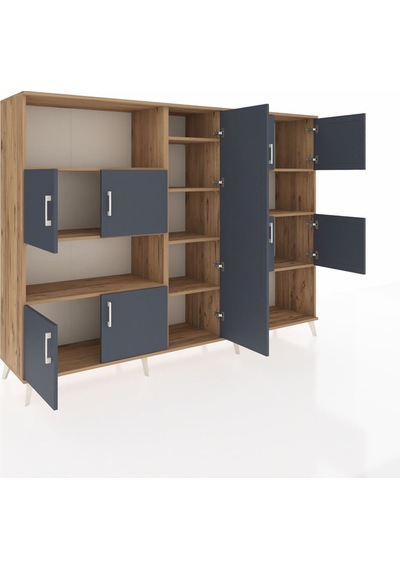 Hyperion Dolap 10 Raflı 9 Kapaklı 220x44x163 Çam-antrasit/çam Çam-antrasit/çam Hyperion Dolap 10 Raflı 9 Kapaklı 220x44x163 Çam-antrasit/çam Çam-antrasit/çam