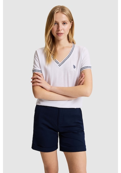U.S. Polo Assn. U.s. Polo Assn. Kadın Beyaz Tişört Basic 50323449-vr013