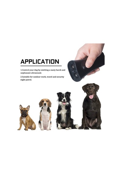 Sones Led El Feneri Ultrasonik Köpek Kovucu Taşınabilir Köpek Eğitmeni, Renk: Tek Başlı Siyah