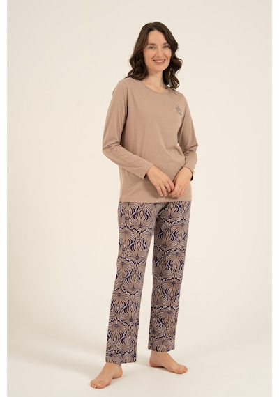 Arnetta 3769 Modal Pamuk Uzun Kol Yumuşak Dokulu Battal Büyük Beden Kadın Pijama Takımı Kahverengi Arnetta 3769 Modal Pamuk Uzun Kol Yumuşak Dokulu Battal Büyük Beden Kadın Pijama Takımı Kahverengi