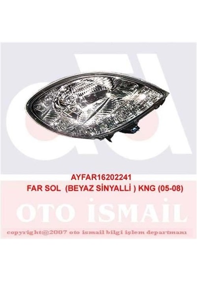 AYFAR 202241 FAR SOL + SİNYAL KANGOO 03-08 BEYAZ ELEKTRİKLİ MOTOR