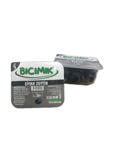 Bıcımık Doğal Salamura Yağlı Siyah Zeytin 30 G Piknik X 40 Adet