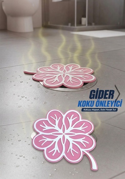Yonca Figürlü Silikon Gider Koku Önleyici Kapak - Banyo Ve Mutfak Lavabo Koku Önleyici Haşere Engelleyici 3 Adet