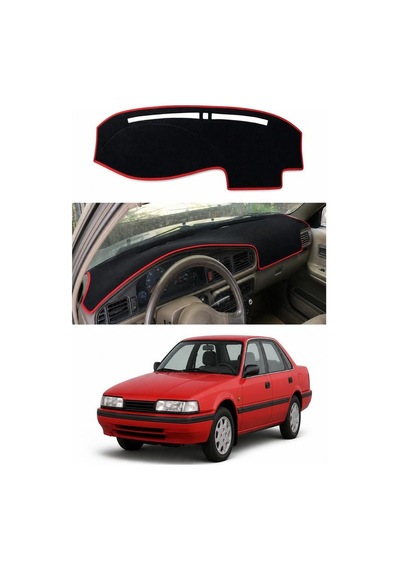 Mazda - 626 1987-1991 Uyumlu Torpido Koruma Kılıfı - Kırmızı Şeritli