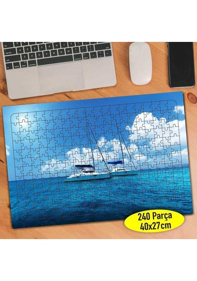 Deniz Üstünde Tekne Doğa Manzara 240 Parça Puzzle Yapboz-742759