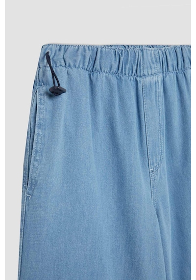Defacto Jogger Yüksek Bel Bilek Boy Paraşüt Jean Pantolon C1321AX24SMNM39 Mavi