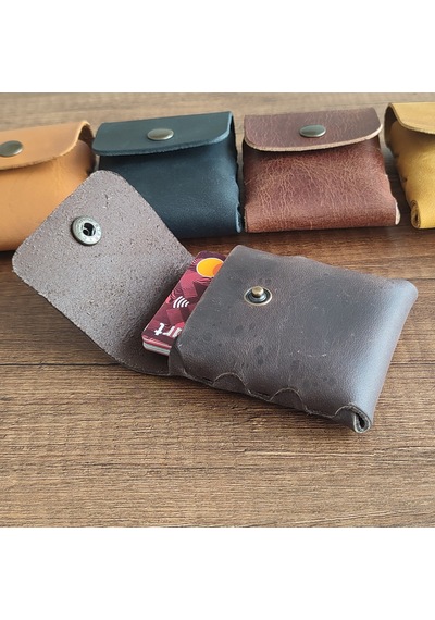 Sumerian Leather Craft Minimalist Deri Kartlık Kahverengi