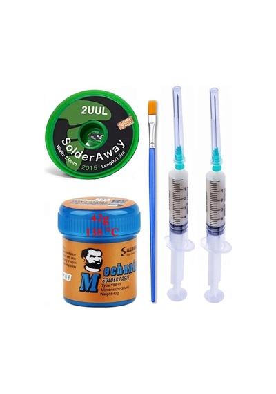 Mechanic Krem Lehim Solder Paste 42 Gr 138c Flux, 2uul 2015 Lehim Emme Temizleme Teli 2,0 Mm Lehim St06
