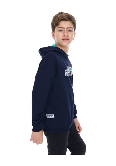 Toontoy Kids Toontoy Erkek Çocuk Oversize Kapüşonlu Hafif Düşük Omuz Baskılı Sweatshirt - 2 İplik Lacivert Toontoy Kids Toontoy Erkek Çocuk Oversize Kapüşonlu Hafif Düşük Omuz Baskılı Sweatshirt - 2 İplik Lacivert