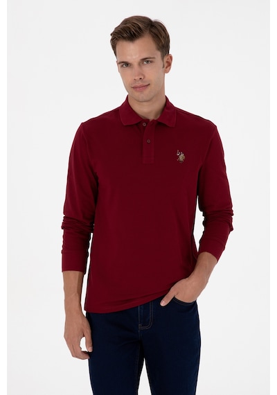 U.S. Polo Assn. Erkek Regular Fit Polo Yaka Bordo Basic Sweatshirt 50313772-VR014