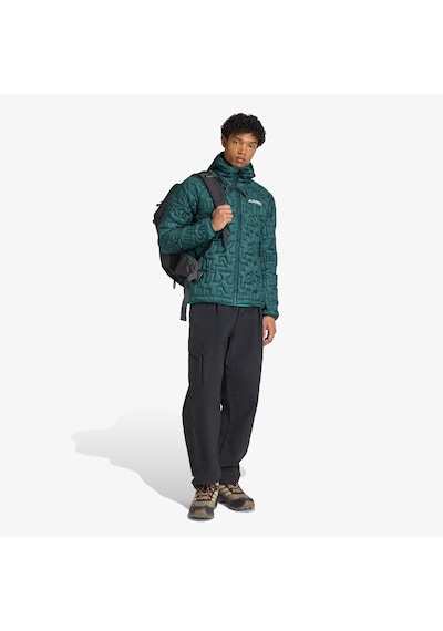 Adidas Terrex Xperior Primaloft Loose Fill İnsulated Kapüşonlu Erkek Yeşil Yürüyüş Montu Jl9744