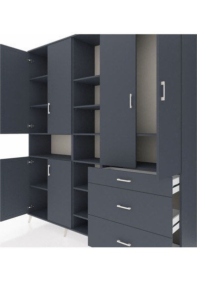 Hyperion Dolap 13 Raflı 3 Çekmeceli 6 Kapaklı 220x44x243 Antrasit-antrasit/antrasit Antrasıt/antrasıt - Antrasıt Hyperion Dolap 13 Raflı 3 Çekmeceli 6 Kapaklı 220x44x243 Antrasit-antrasit/antrasit Antrasıt/antrasıt - Antrasıt