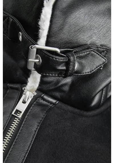 Jack & Jones Cole Aviator Erkek Mont Pilot Stil Kaban Siyah
