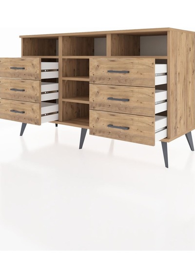 Kronos Konsol 5 Raflı 6 Çekmeceli 132x59x83 Çam-çam/çam Çam/çam Kronos Konsol 5 Raflı 6 Çekmeceli 132x59x83 Çam-çam/çam Çam/çam