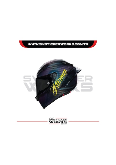 Karma Sticker Kask Sticker Kasklar Uyumlu Tek Yön 1 Adet Sarı