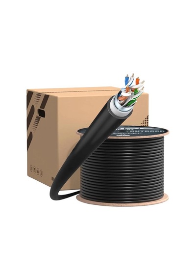 Rose Rdc-57 305mt 23awg Outdoor Dış Ortam Siyah Cat6 Kablo 0.57mm 100 M