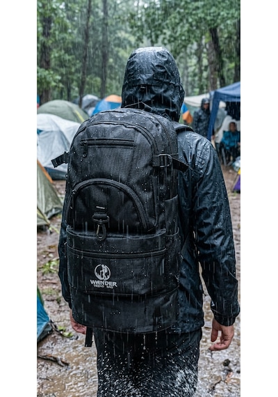 Bag Trend Bt Kamp Çantası 45 Litre Sırt Çantası Körüklü Trekking Outdoor Su Geçirmez 5 Gözlü Astarlı Siyah