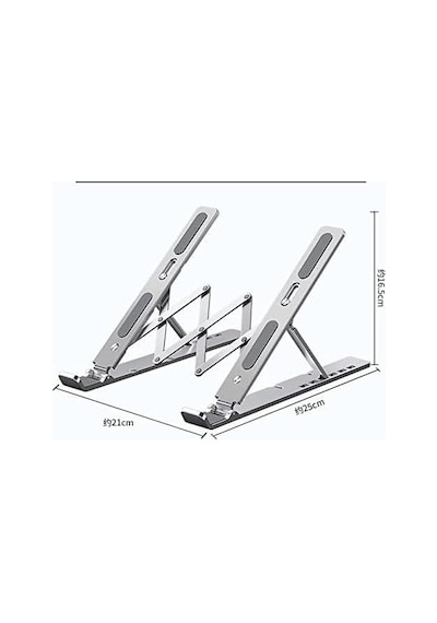En Büyük Boy Alüminyum Katlanabilir Kademeli Laptop Bilgisayar Notebook Mac Standı, Ergonomik N