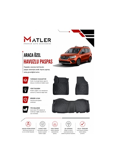 Renault Kango 2022 Model 4d Ekstra Havuzlu Paspas