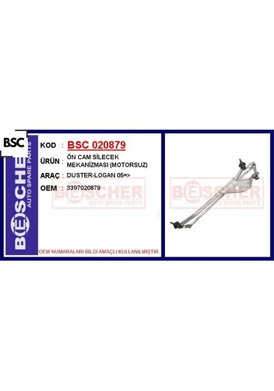 Ön Cam Silecek Mekanizması Motorsuz Duster-logan 05 Bsc 3397020879