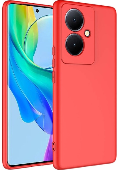 Forzacase Vivo V29 Lite 5g Uyumlu Liquid Serisi İçi Kadife Lansman Silikon Kılıf Kırmızı