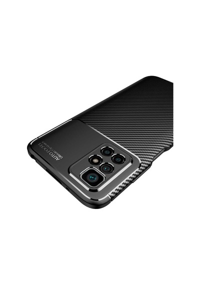 Xiaomi Redmi 10 Kılıf Karbon Görünümlü Silikon Kamera Korumalı Üstün Koruma Pazarplus Siyah