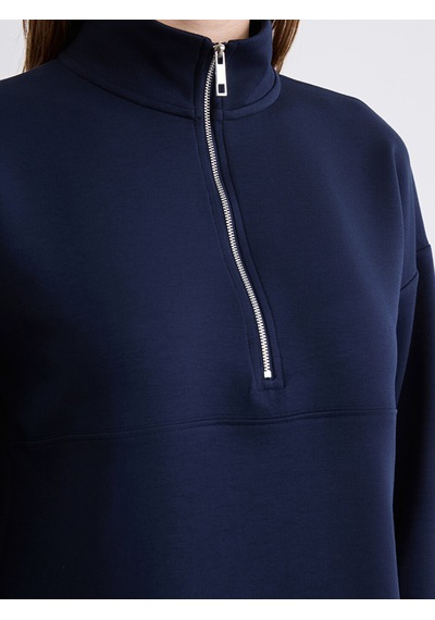 Lcw Comfort Lacivert Dik Yaka Soft Touch Kadın Sweatshirt