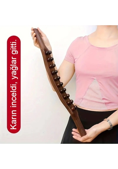 Dogal Ahsap Gua Sha Masaj Aleti 20 Masaj Noktalı Kas Gevşetme Ve Çok Yönlü Kullanım Ahşap