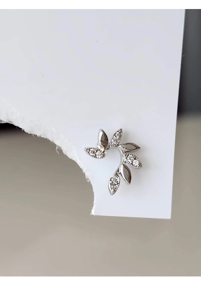 Buğday Başak Arpa Model Kıkırdak Piercing Tragus Helix Gümüş Renk Küpe Gümüş