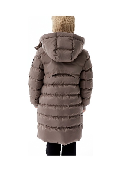 Kız Çocuk Kapüşonlu Kışlık Şişme Mont 51356 Kahve