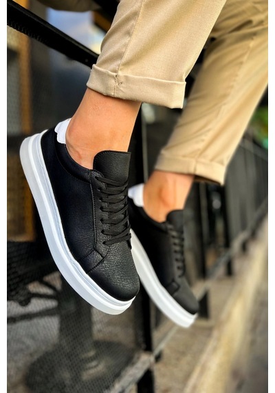 Chekich Ch979 - Santoni Gbt Spor Erkek Ayakkabı Sıyah/beyaz Siyah-beyaz