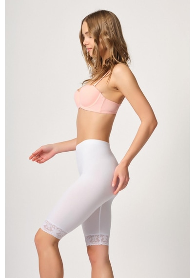 Beyaz Mı Emay 3004 Soft Uzun Paça Dantel Boxer Beyaz