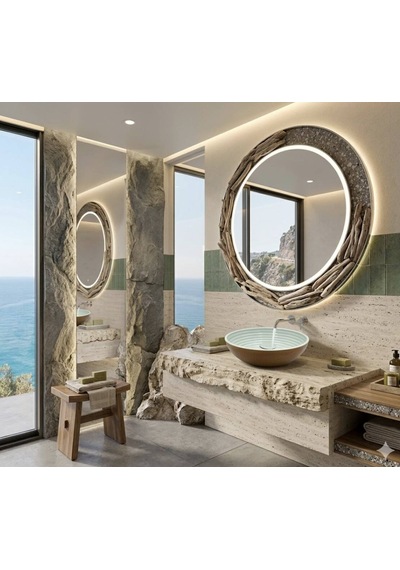 Ideal Standard - Desenli Motifli Tezgah Üstü Çanak Lavabo 40 Cm - Gwtcd040- Beyaz Kahverengi