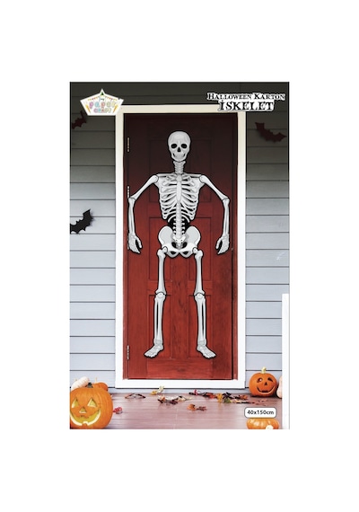 Halloween Bloody Temalı Karton İskelet Süs - Cadılar Bayramı Duvar Ve Kapı Dekoru 0 - 99